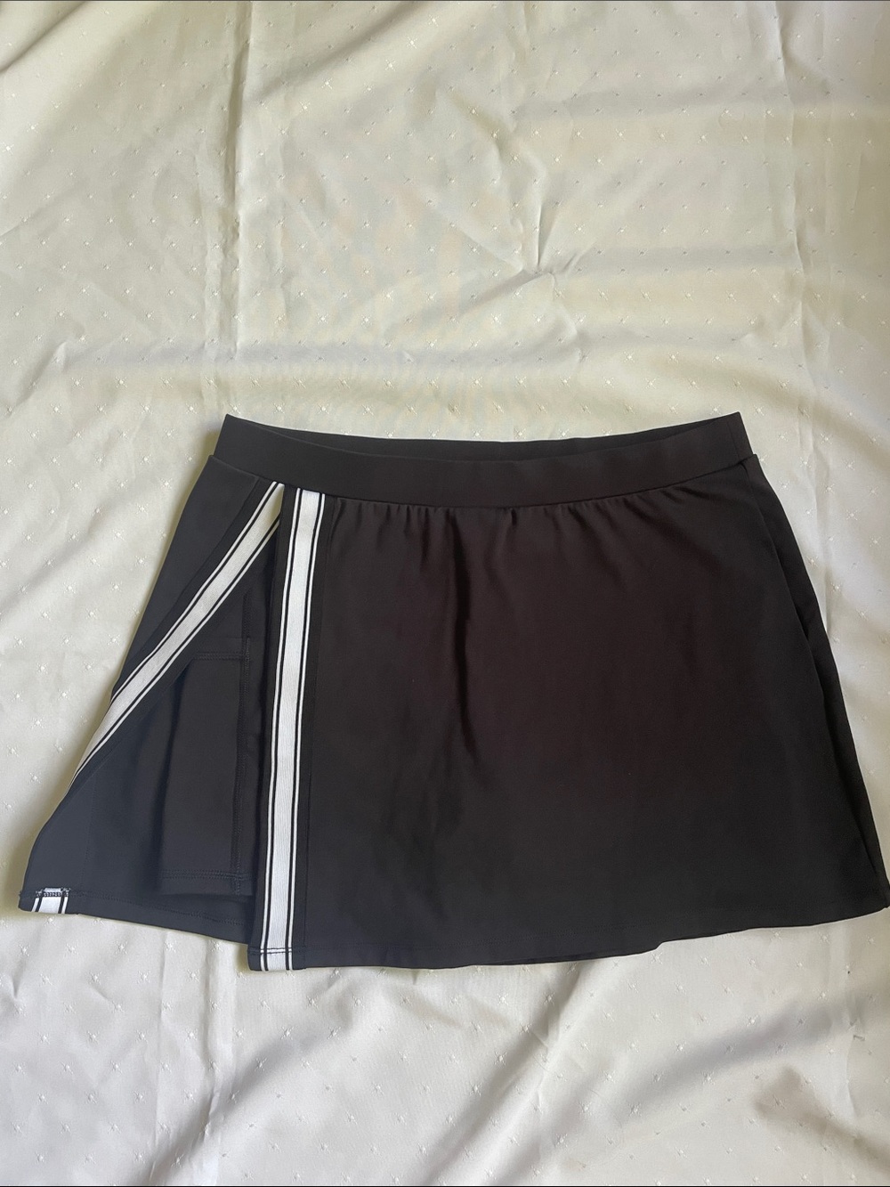 Avia Black Athletic Skort with White Stripe Detail